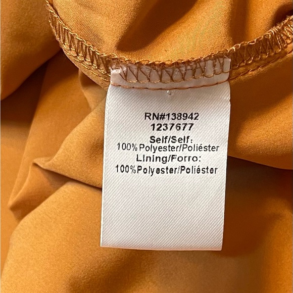 ONTWELTH burnt orange women’s tiered ruffle blouse flutter sleeves lined Sz S - Picture 5 of 6